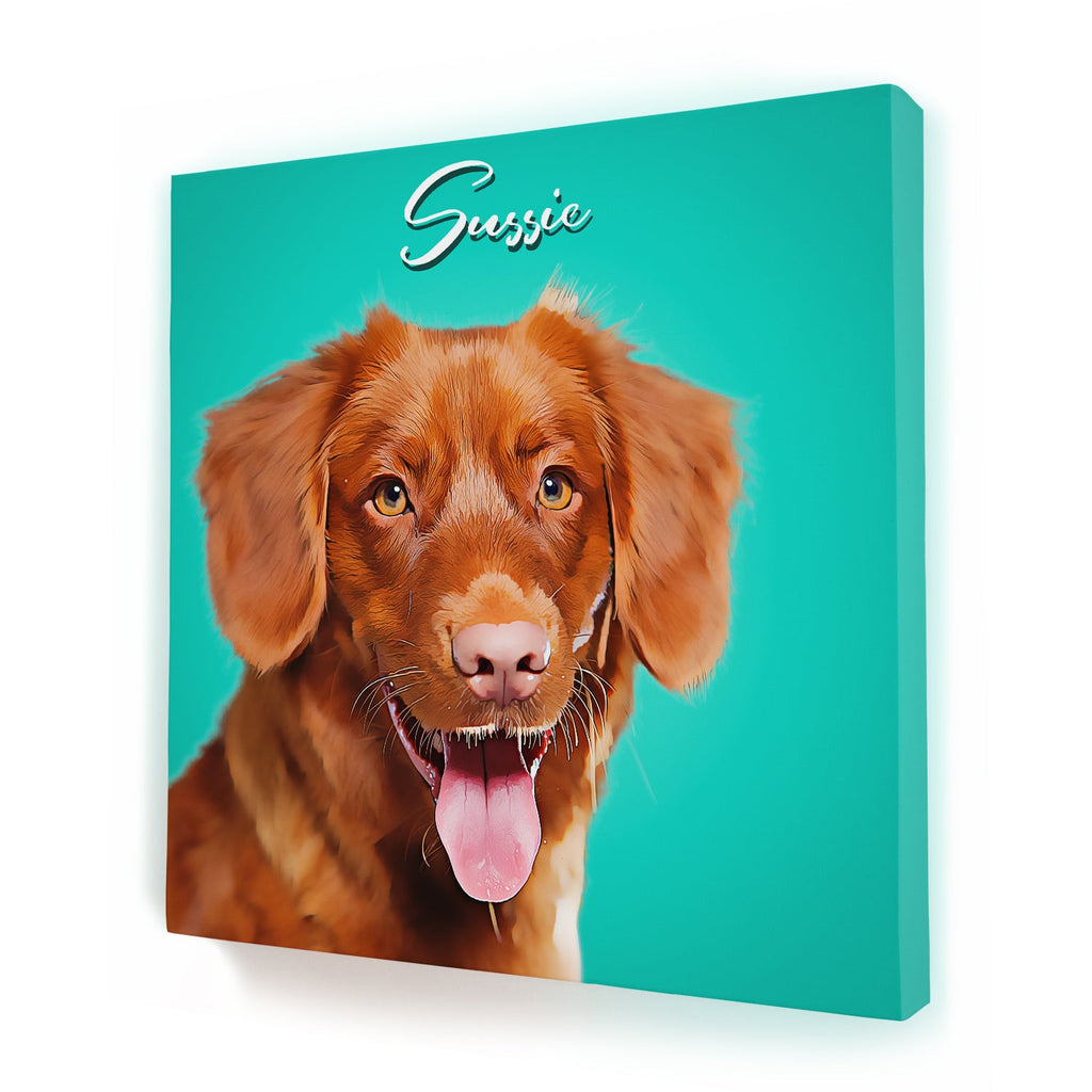 Custom Pet Portrait - Square Canvas